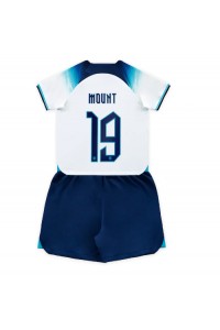 Engeland Mason Mount #19 Babytruitje Thuis tenue Kind WK 2022 Korte Mouw (+ Korte broeken)